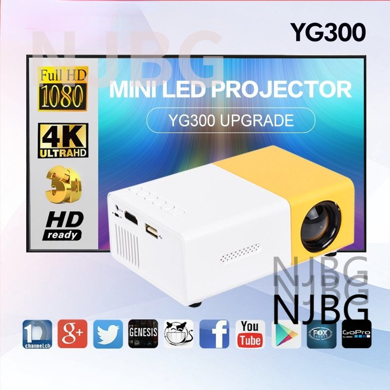 0919 Yg300 Mini Projetor LED Yg300 Versão Atualizada 600 Lumen 320x240P Compatível Com HDMI USB Audio Home Media Player Beamer