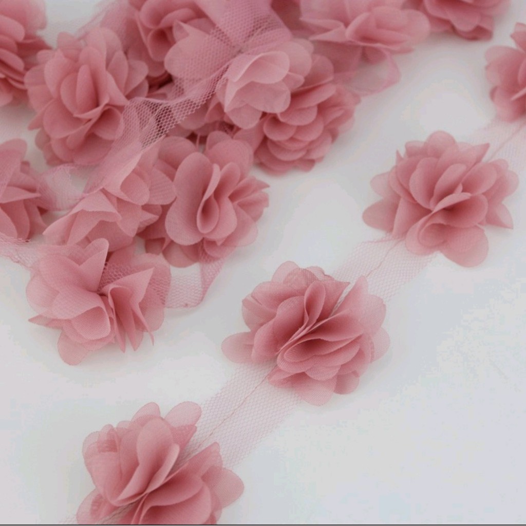 Flor camélia chiffon flor de tecido flor tiara | Shopee Brasil