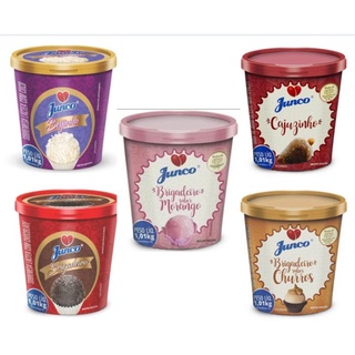 Kit 5 Unidades Doce Pronto ( Brigadeiro, Beijinho, Cajuzinho, Brigadeiro Sabor Churros e Brigadeiro Sabor Morango ) 1.01kg - Junco