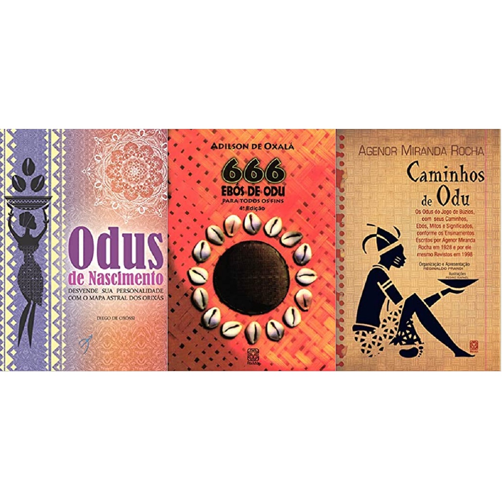 kit 3 LIVROS Odus de Nascimento + 666 Ebos De Odu Para Todos Os Fins + Caminhos De Odu