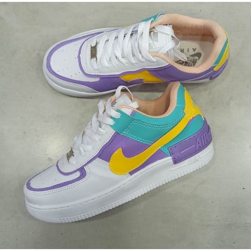 nike air force 1 shadow yellow and purple