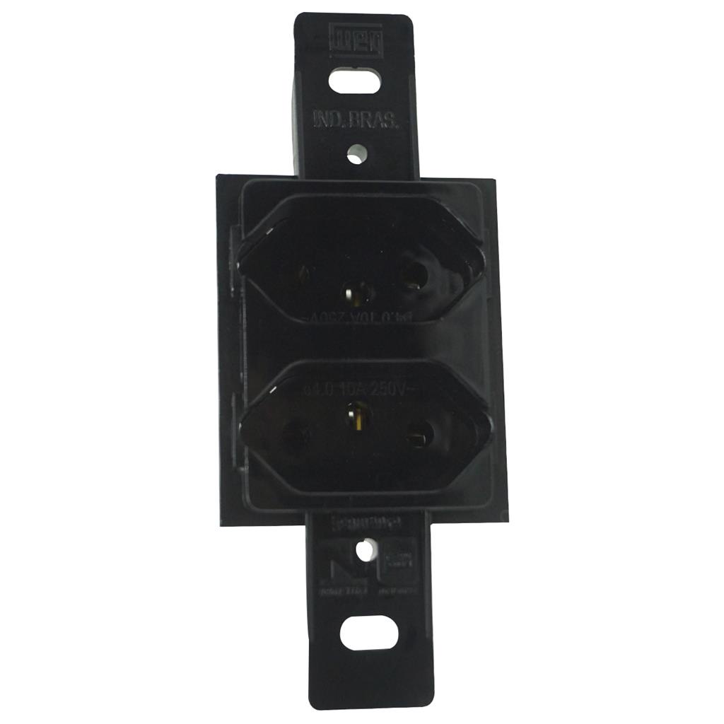 Conjunto 2 Tomadas 2P+T 10A 250V Sem Placa Preto Padrao Weg em Oferta na Shopee