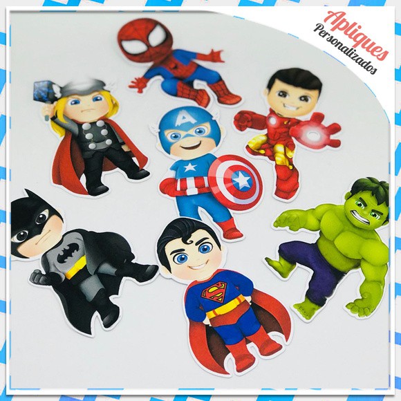 Apliques Superman e Vingadores Baby e Cute -  - 50 unidades