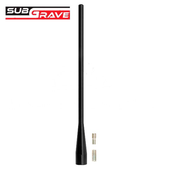 Haste para Antena de Teto Lisa Alumínio Preta Universal Rosca Interna 6mm - Adaptadores M6 e M5/M6