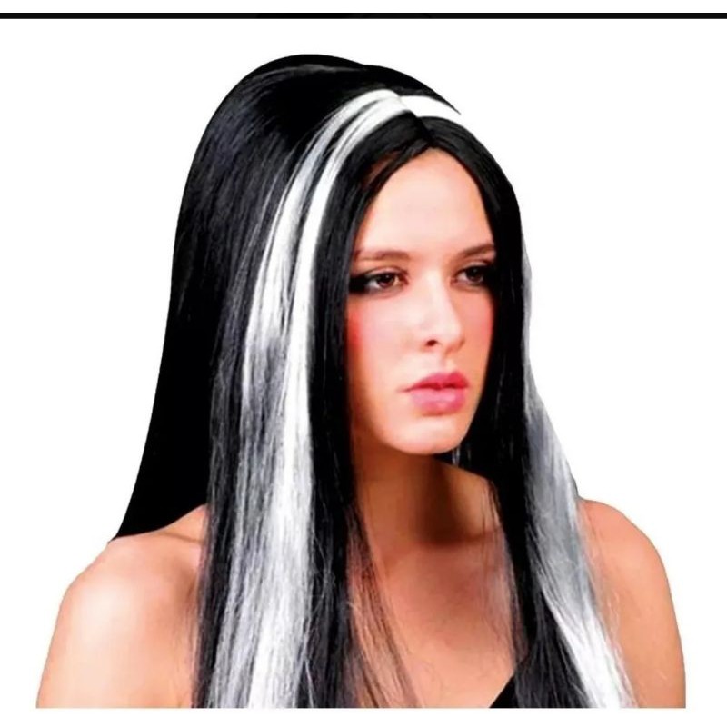 Peruca Mortiça Carnaval Halloween Bruxa mechas Fantasia Festa Acessórios em Oferta na Shopee