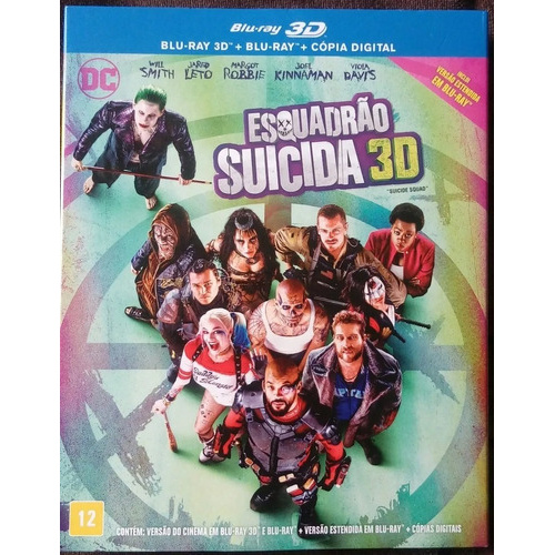 Blu-ray 3d + 2d Esquadrão Suicida - Original C/ Luva e Lacrado