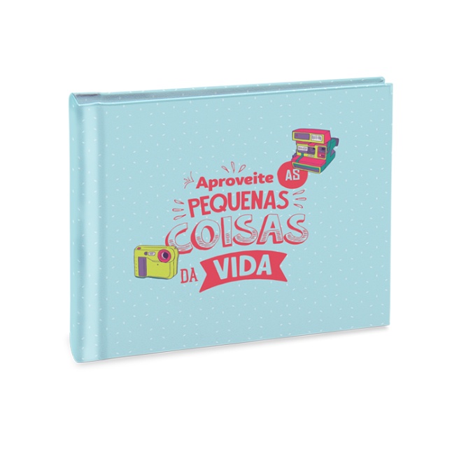 ÁLBUM HORIZONTAL PARA FOTOS POLAROID OU MINI 12 PAGINAS ADESIVADAS CARTÃO BRANCO - 910