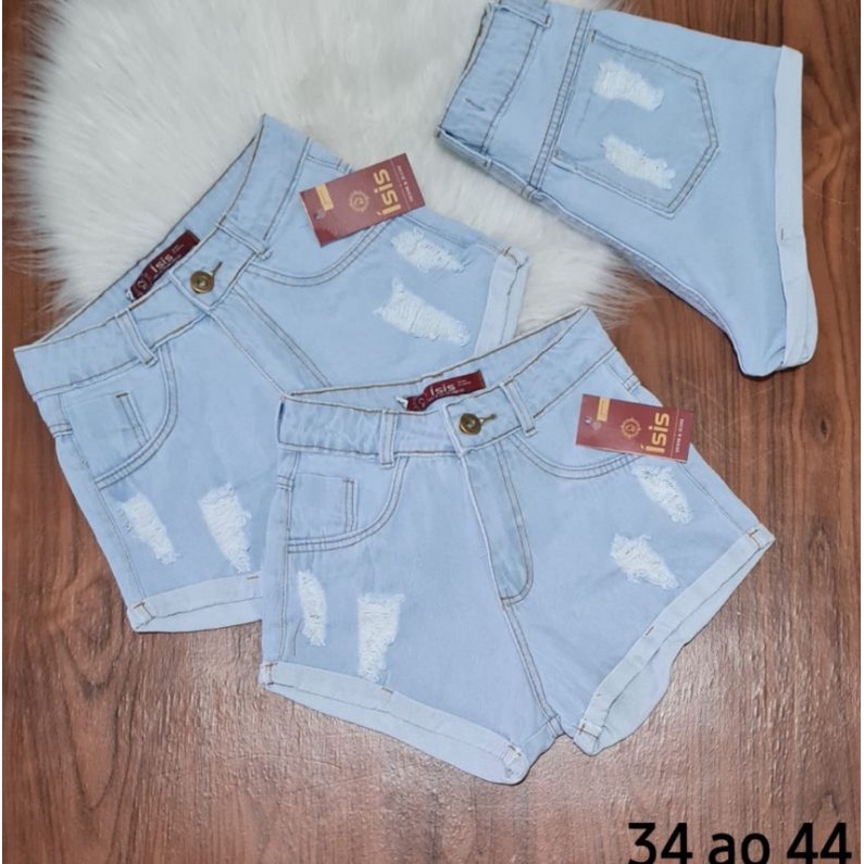 shorts jeans cintura alta em oferta. em Oferta na Shopee