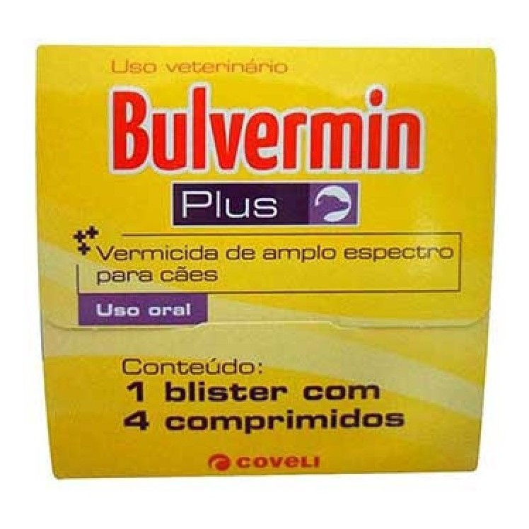 Bulvermin Plus Vermífugo P/ Cães - 4 Comprimidos