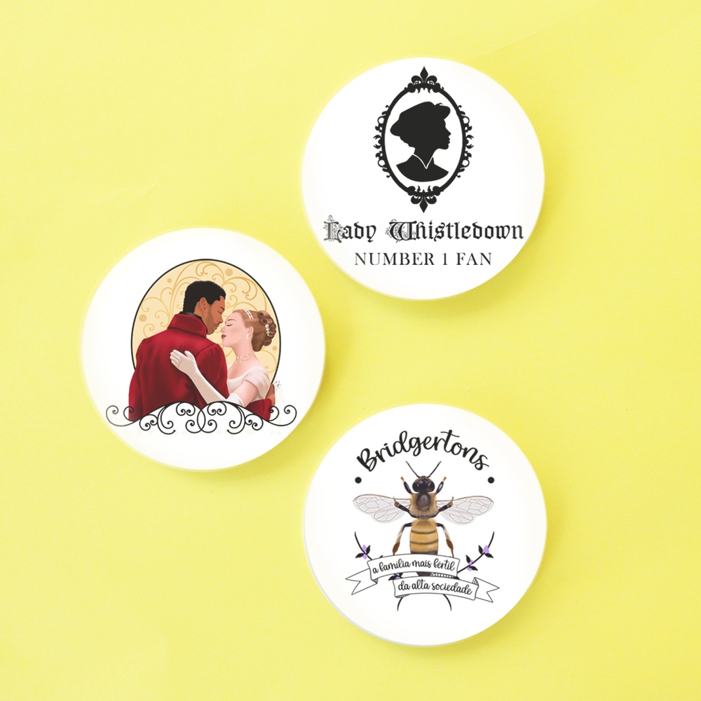 Conjunto Bottom 3 Bottons Bridgertons Daphne e Duque (fanarts)