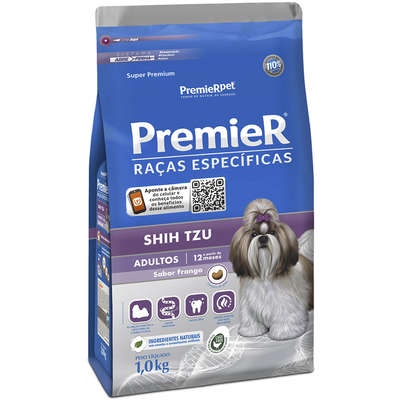 Ração Premier Raças Específicas Shih Tzu para Cães Adultos - Sabor Frango - 1kg