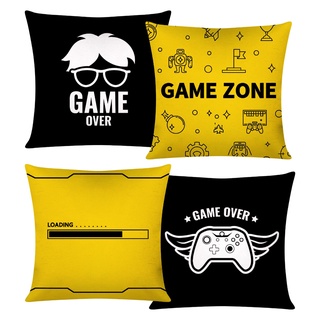 Kit 4 Capas de Almofadas Modernas 42x42 Almofada Luxos Game