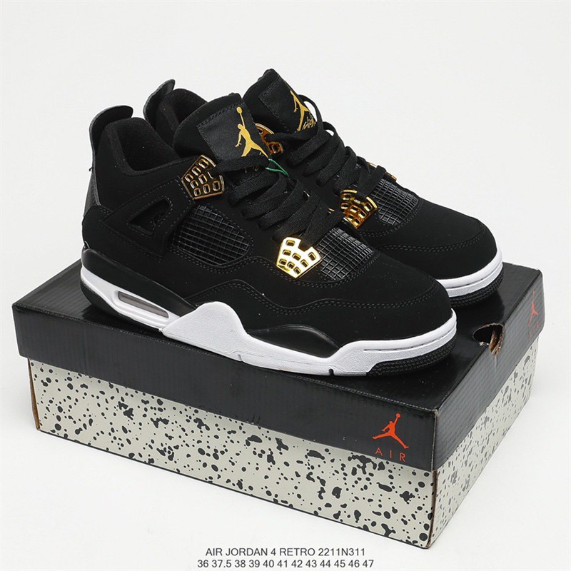 Jordan 4 sale preto e dourado