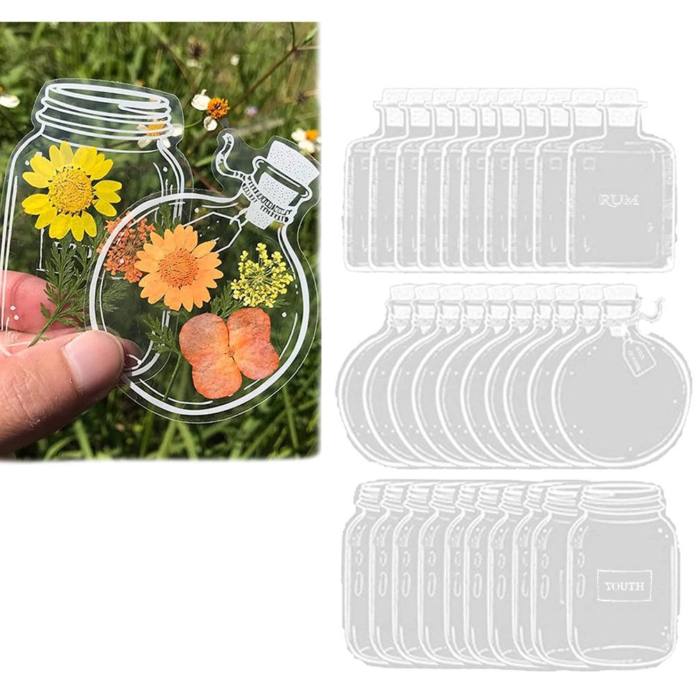 30Pcs Marcador De Livros De Flores Secas Transparentes DIY/Marcadores em Oferta na Shopee
