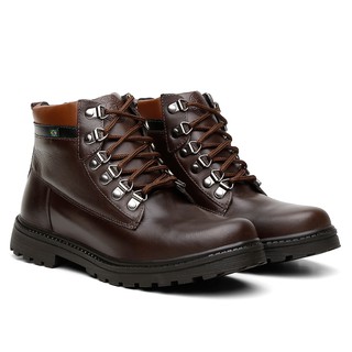 Coturno Masculino Em Couro Legítimo Solado De Borracha REF: 906 Couro Promoção Oferta Relampago