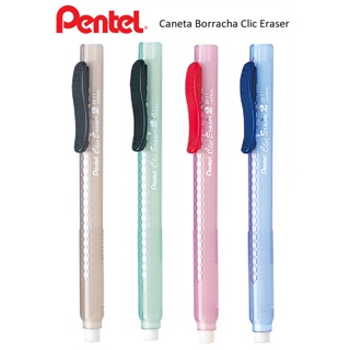 Caneta Borracha Clic Eraser Transparente Pentel ZE11T em Oferta na Shopee