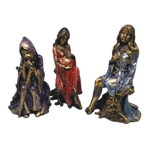 Estatua Estatueta Deusa Jovem Mãe E Anciã Wicca