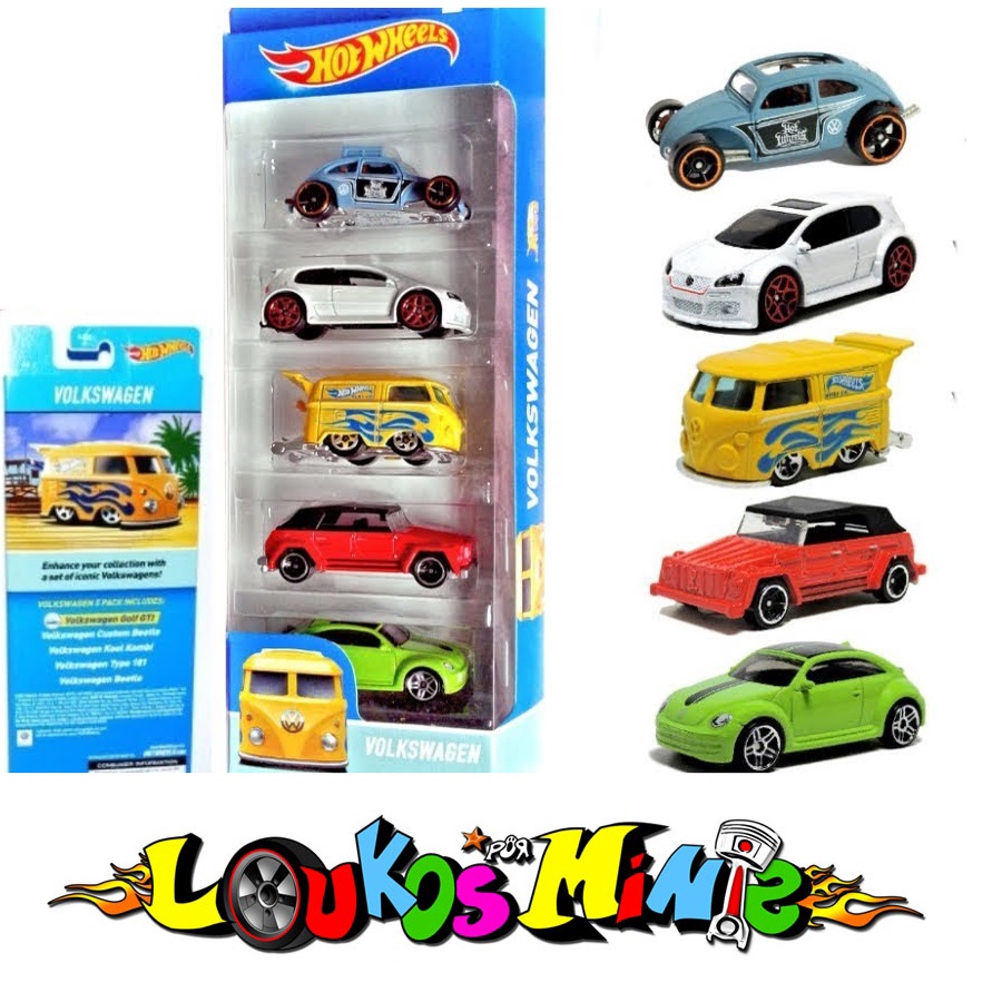 Hot Wheels Volkswagen 5-Pack 2016 Golf Beetle Kool Type 181
