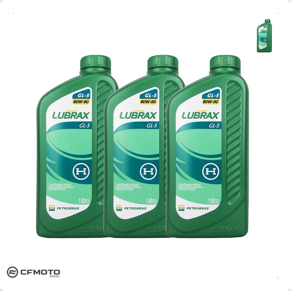 Óleo Lubrax 80w90 Transmissão Quadri CFMoto 1 Litro Kit C/3