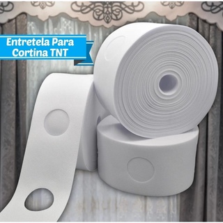 Entretela TNT P/Cortina Rolo 15 metros C/Furo 10cm (28mm) em Oferta na Shopee