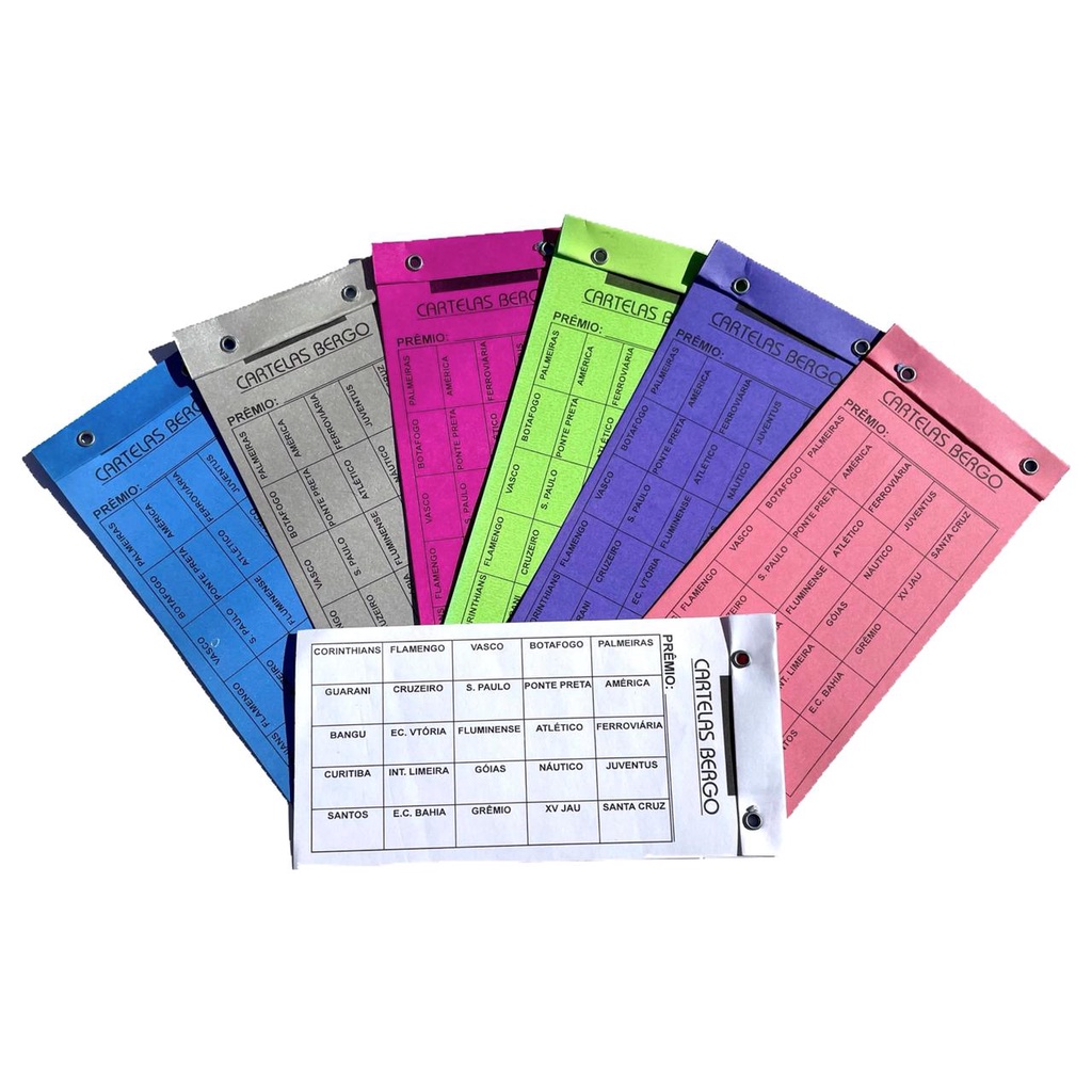 Cartela De Rifa 25 Times (pacote C/ 50 Unidades) em Oferta na Shopee