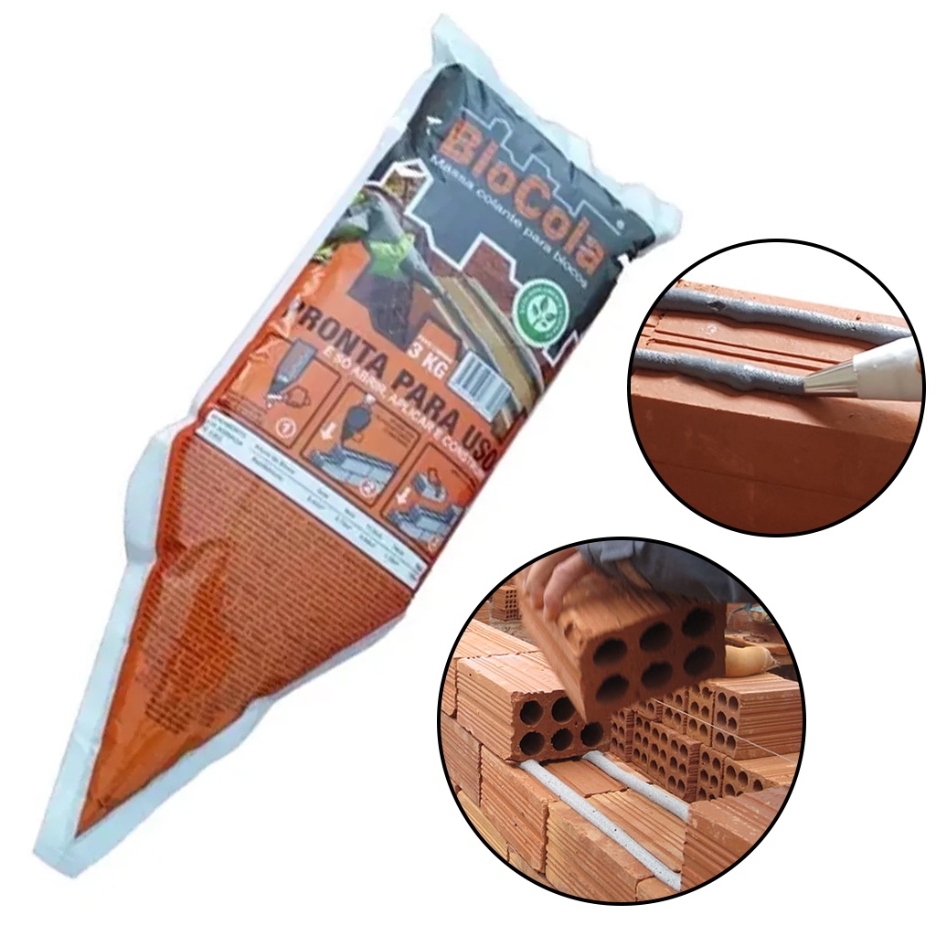 Massa Polimérica Cimento Pronto Bisnaga 3kg Tijolo E Bloco