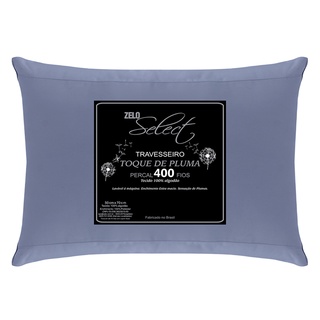 Travesseiro Zelo Select Toque de Pluma 0.50x0.70m - Percal 400 Fios - Índigo