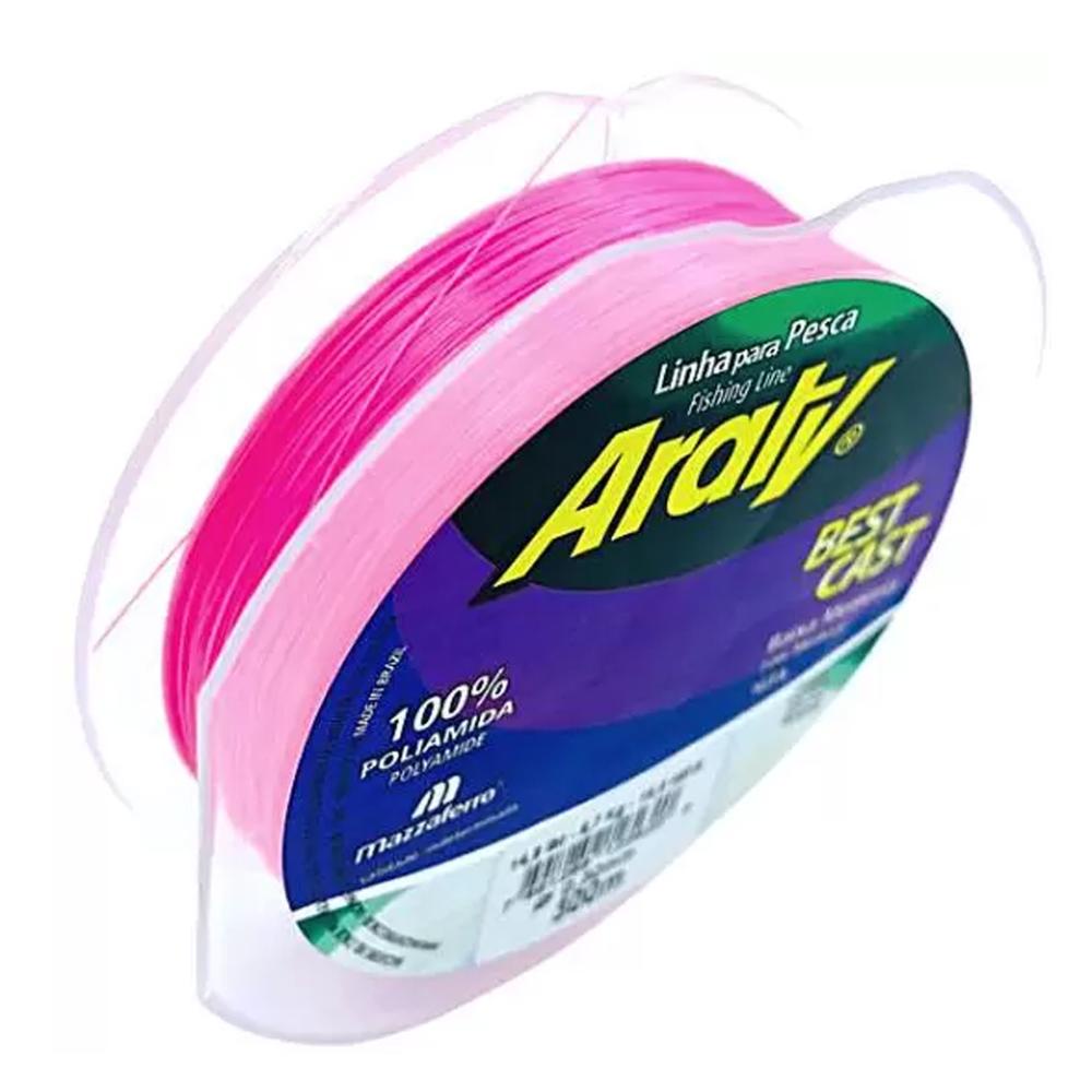 Linha Monofilamento Soft Araty Best Cast 300mts - Mazzaferro 0,40mm Rosa Pink