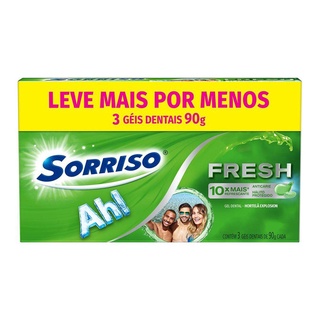 Creme Dental Sorriso Fresh Hortelã Explosion 90g Promo 3 un