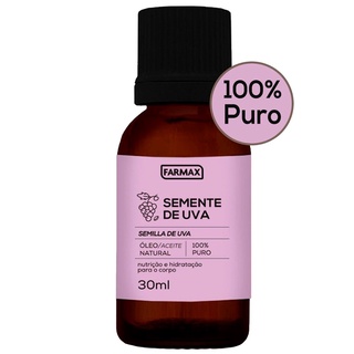 Óleo de Semente de Uva 100% Puro 30Ml Farmax - Produto Original