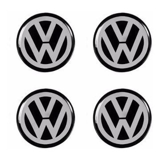 Jogo Emblema Resinado Para Roda E Calota Volkswagen 69mm