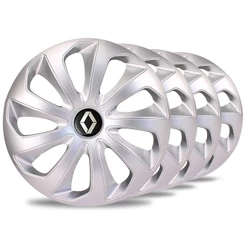 Jogo 4 Calotas Velox Aro 14 Prata Renault Clio Sandero Logan