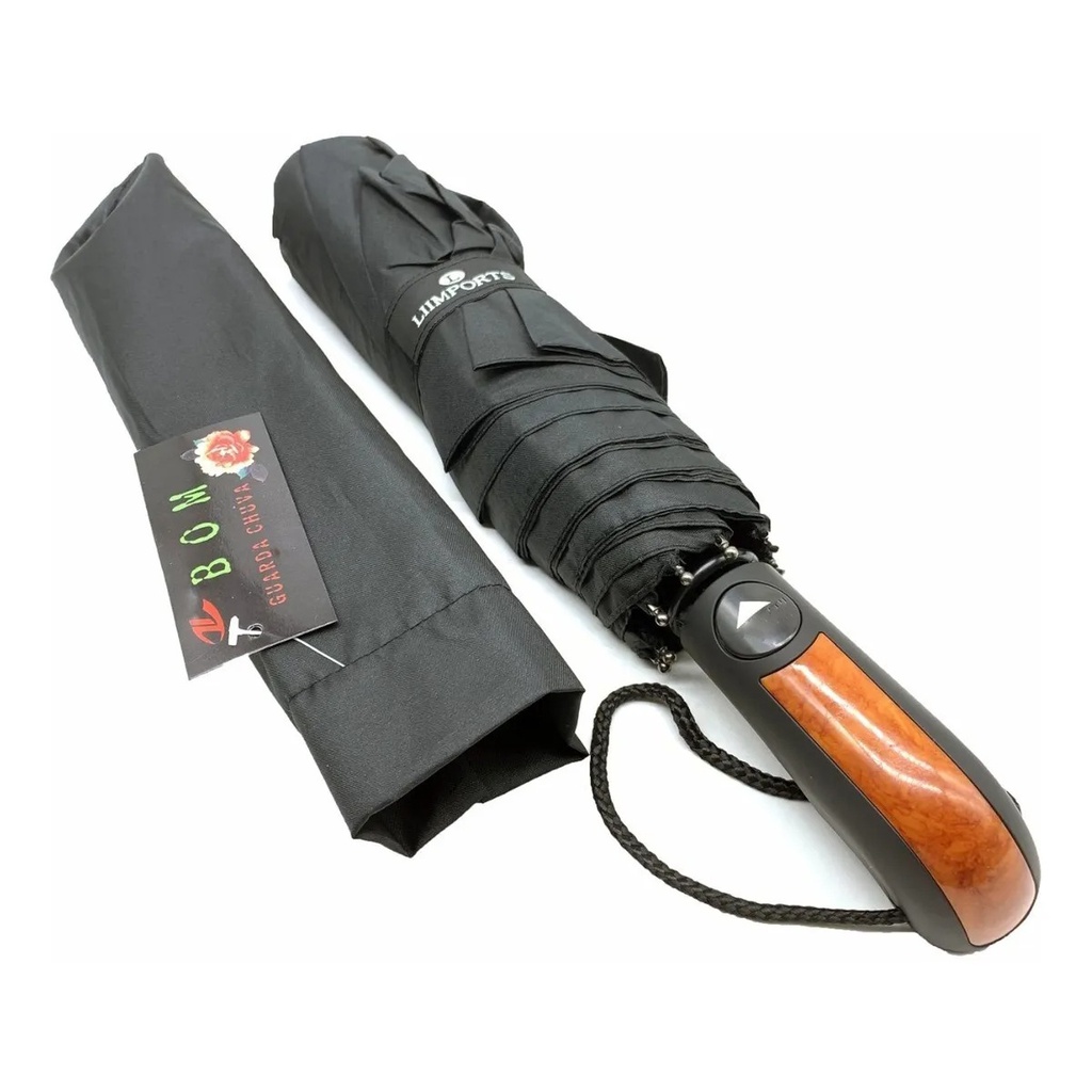 Guarda Chuva Grande Ótimo Tecido Automático Resistente Masculino Feminino