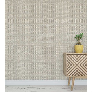 Papel de parede contemporâneo estilo tecido em Oferta na Shopee