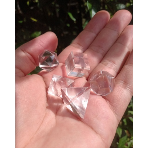 Solidos de Platão kit esotérico icosaedro dodecaedro tetraedro octaedro hexaedro sólidos de cristal