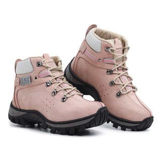 Bota De Couro Rosa Promoção Limitada Palmilha Em Gel!