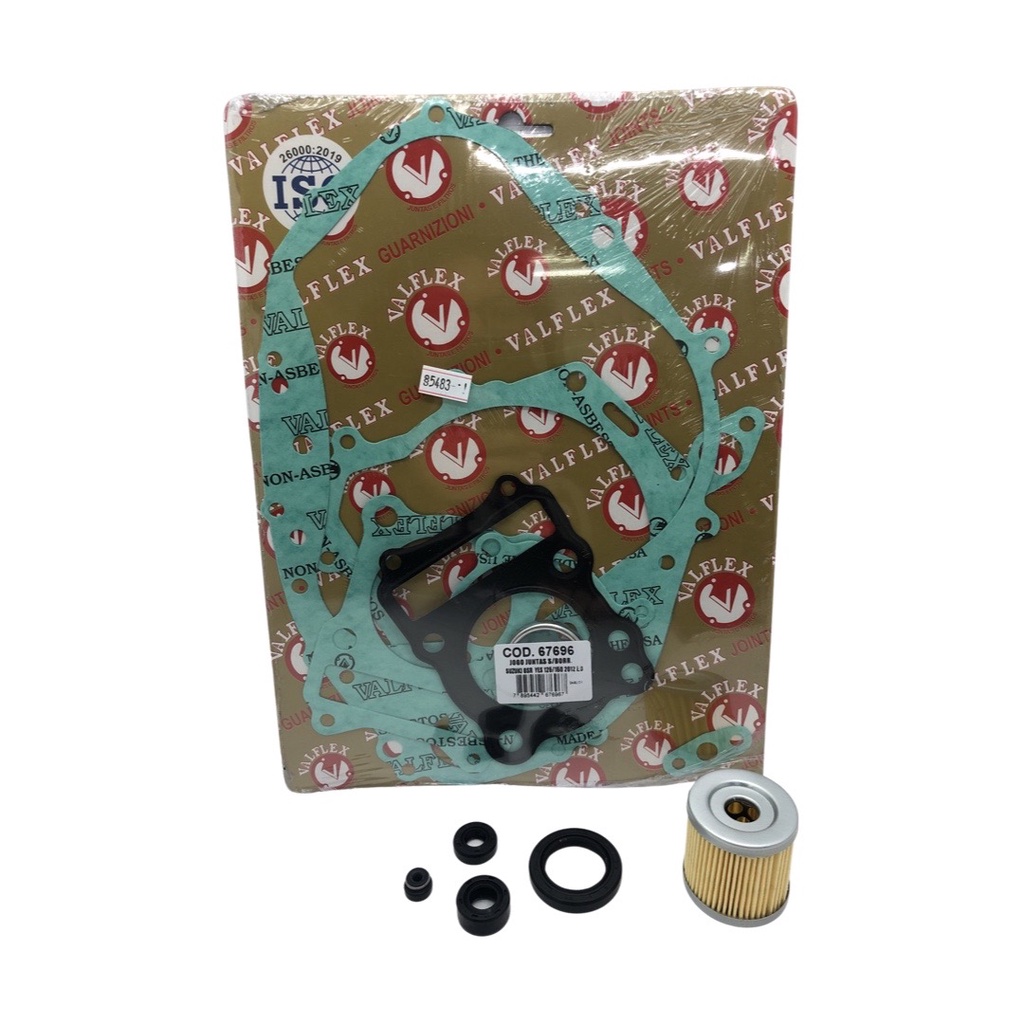 Jogo Junta + Filtro Óleo + Kit Retentores Motor  Yes 125 2013 a 2016