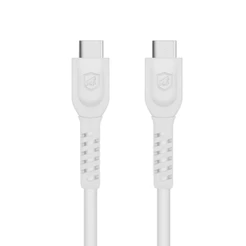 Gshield Cabo Dual Shock Tipo C/Type C 1.2m, Qualcomm 3.0 Revestido em PVC Reforçado, Branco