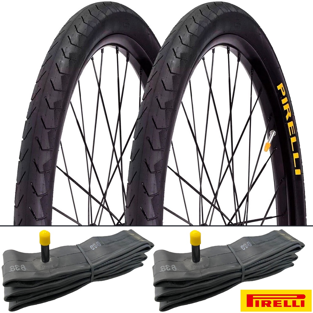 2 Pneu Pirelli Phantom Slick Aro 26x1.50 + 2 Camaras de ar Pirelli pe-26