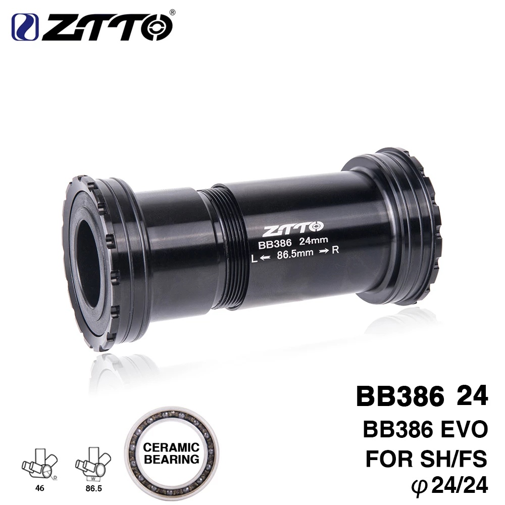 ZTTO Suporte Inferior BB386 24 Cerâmica EVO Roscada Bloqueio Imprensa Apto Para 386 Quadro A 24mm Pedaleira