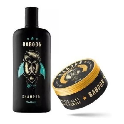 Shampoo E Pomada Modeladora Cabelos - Matte Clay - Baboon