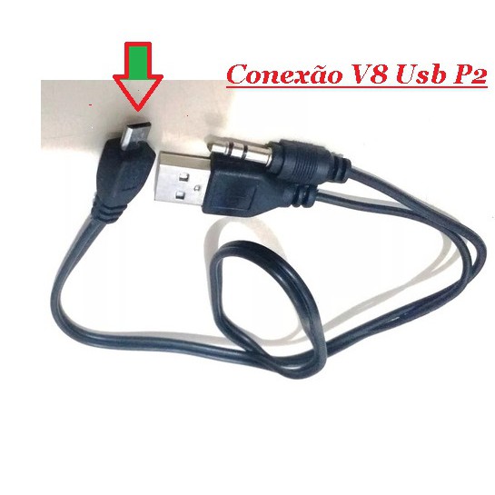 Cabo usb v8 Ideal para caixinha de som que possui entrada v8 jbl e outros Shopee Brasil