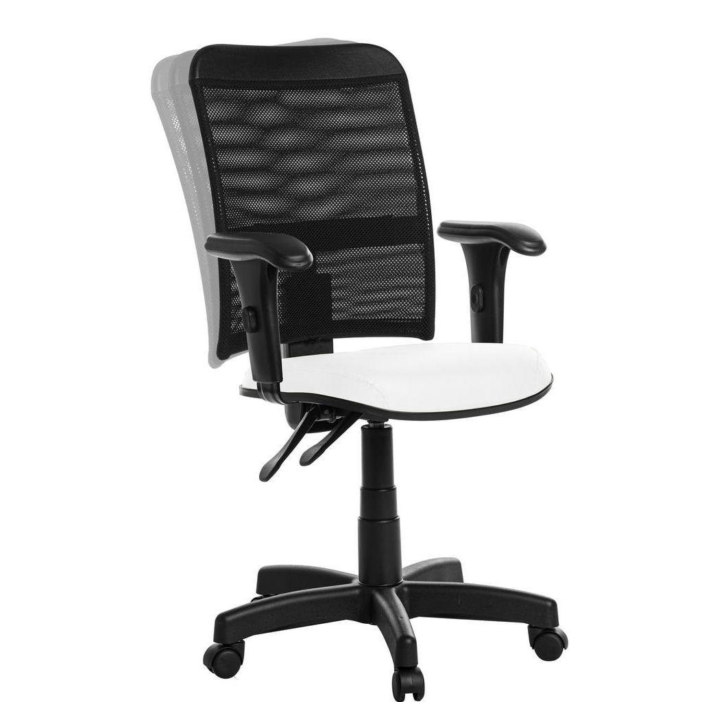 Cadeira Escritório Ergonômica Tela Com Braço RCE Branco