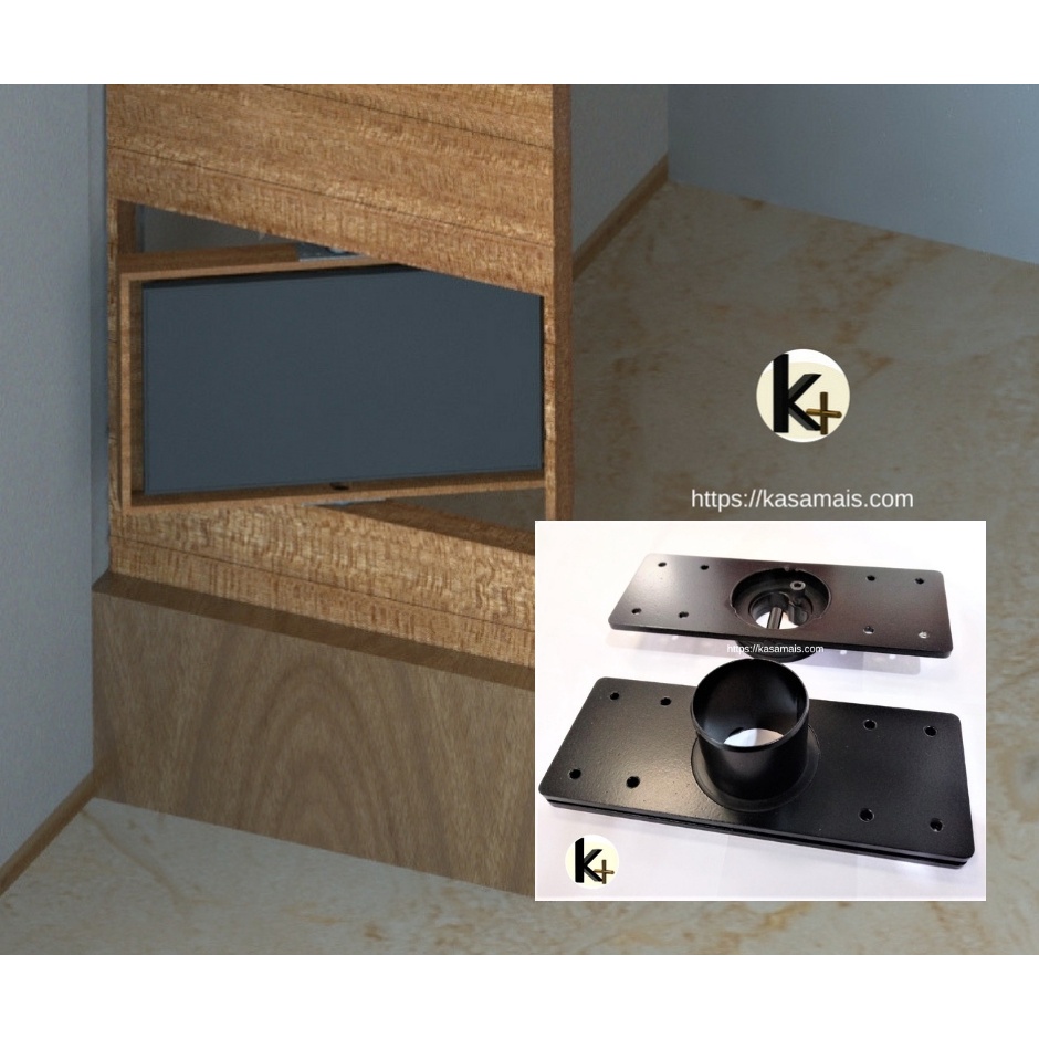 Kit Para Painel Giratório Sistema Pivotante Cor Preto