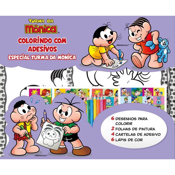 Turma da Mônica - Colorindo com Adesivos em Oferta na Shopee