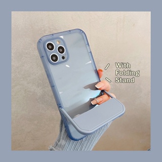 Capa De Telefone Macia À Prova De Choque Com Borda Reta Em Cor Doce Suporte Invisível Para iPhone 16 15 14 13 12 11 em Oferta na Shopee
