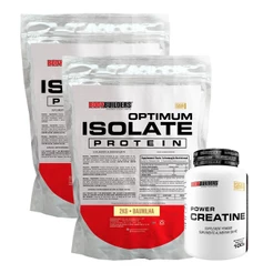 Kit 2x Whey Optimum Isolate 2kg + Power Creatina 100g - Massa Muscular e Força - Bodybuilders