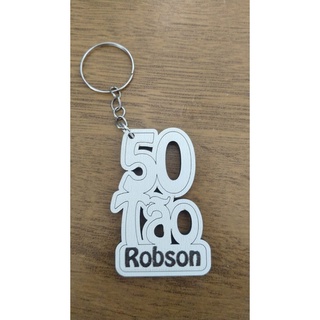 Kit 30 Chaveiros Para Lembrancinha 50Tão Em Celebração Aniversário Nome Personalizado Em Mdf Branco em Oferta na Shopee