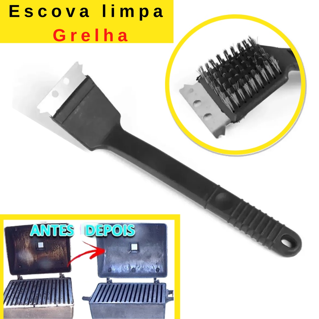 Escova de Aço Para Limpar Grelha Churrasqueira Ferramenta Utensílios de Cozinha limpeza
