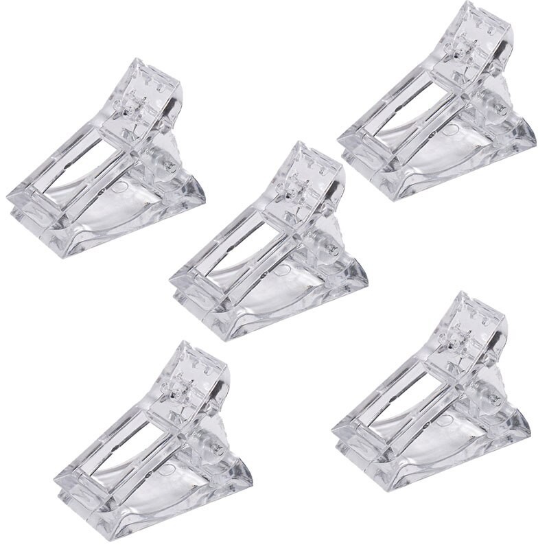 Kit 5 Clipe Para Unha Presilha Acrílico  para Molde f1 Gel Polly Gel Manicure